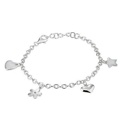 Sterling silver and diamond bracelet